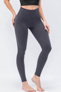 Wide Waistband Slim Fit Active Leggings - Hovatok