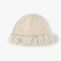Fuzzy Hem Knit Hat - Hovatok
