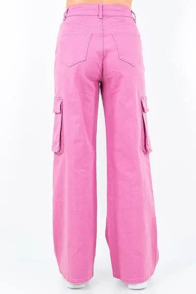 American Bazi Full Size Drawstring Wide Leg Cargo Pants Plus Size - Hovatok