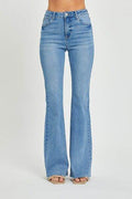 RISEN Full Size High Rise Raw Cut Hem Bootcut Jeans - Hovatok