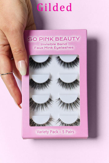 SO PINK BEAUTY Faux Mink Eyelashes Variety Pack 5 Pairs - Hovatok