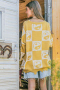 And The Why Checkerboard Sweater with Yin Yang Pattern - Hovatok