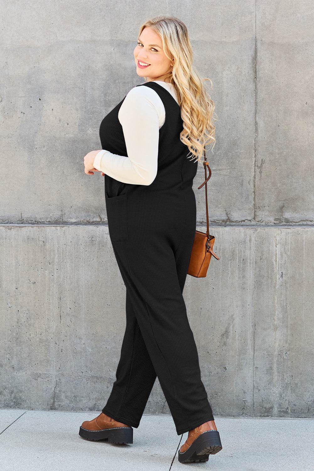 Double Take Full Size Sleeveless Straight Jumpsuit - Hovatok
