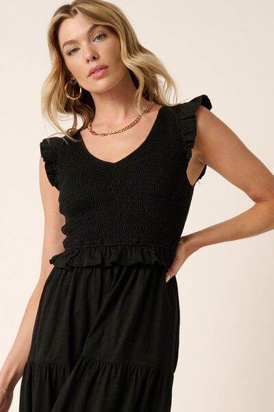 Mittoshop Smocked Ruffled Tiered Midi Dress - Hovatok