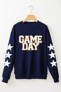GAME DAY Star Round Neck Long Sleeve Sweatshirt - Hovatok