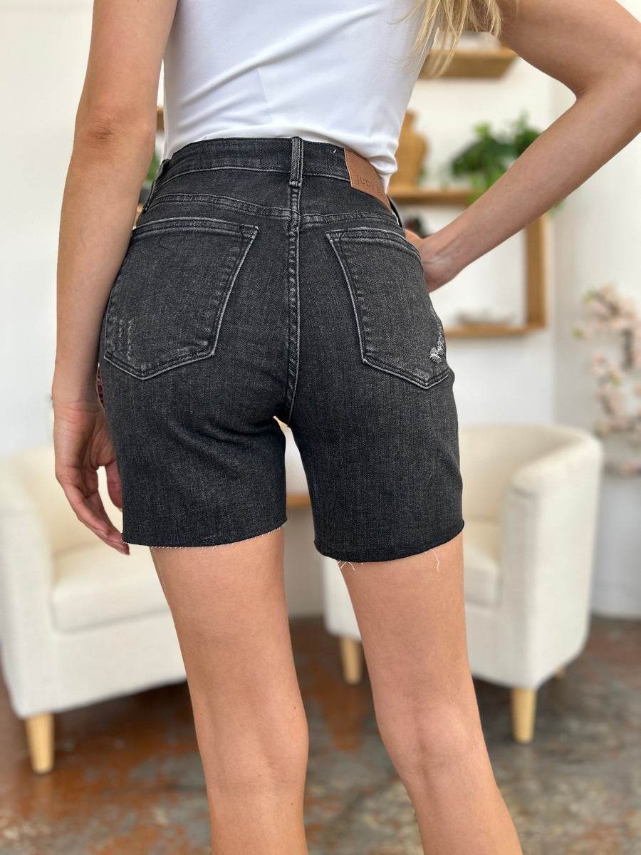Judy Blue Full Size High Waist Rigid Magic Denim Shorts - Hovatok