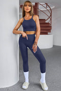 Tank Cropped Active Top and Pants Set - Hovatok