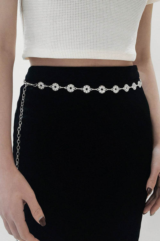 Rhinestone Decor Zinc Alloy Belt - Hovatok