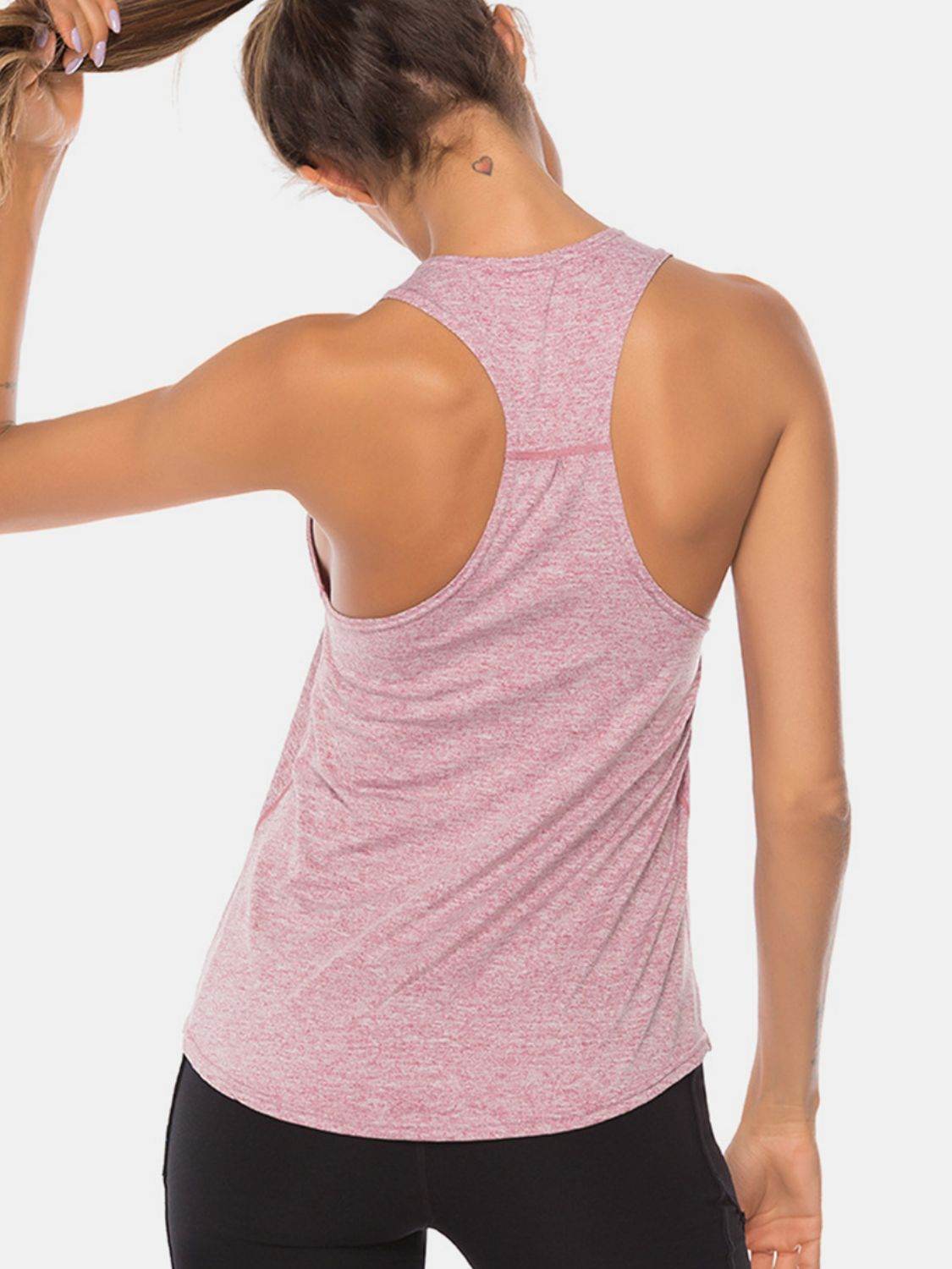 Full Size Scoop Neck Wide Strap Active Tank - Hovatok