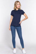 ACTIVE BASIC Full Size Classic Short Sleeve Polo Top - Hovatok