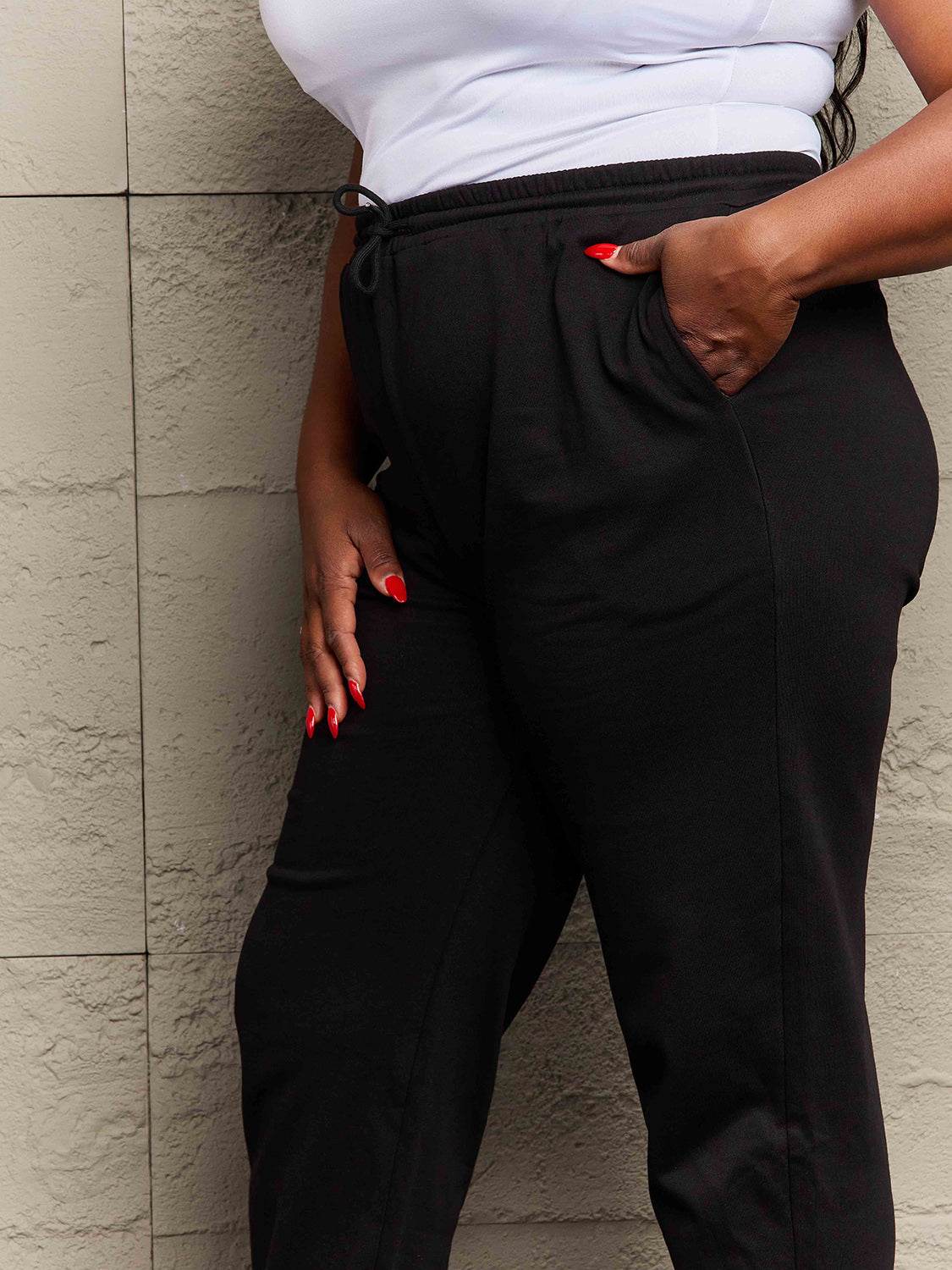 Simply Love Full Size Drawstring Sweatpants - Hovatok