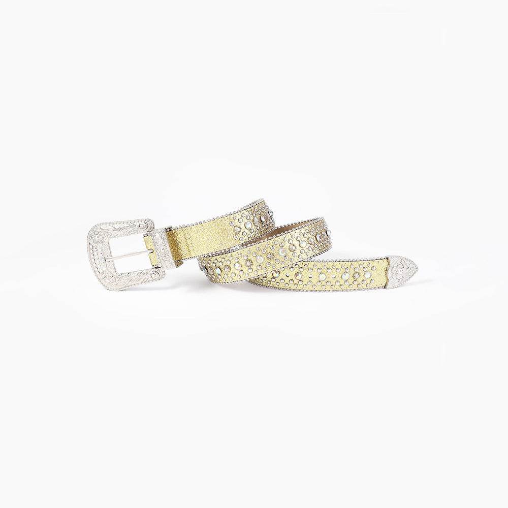 Rhinestone PU Leather Belt - Hovatok