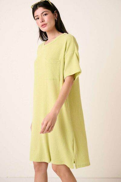 Mittoshop Urban Rib Knit Short Sleeve Tee Dress - Hovatok