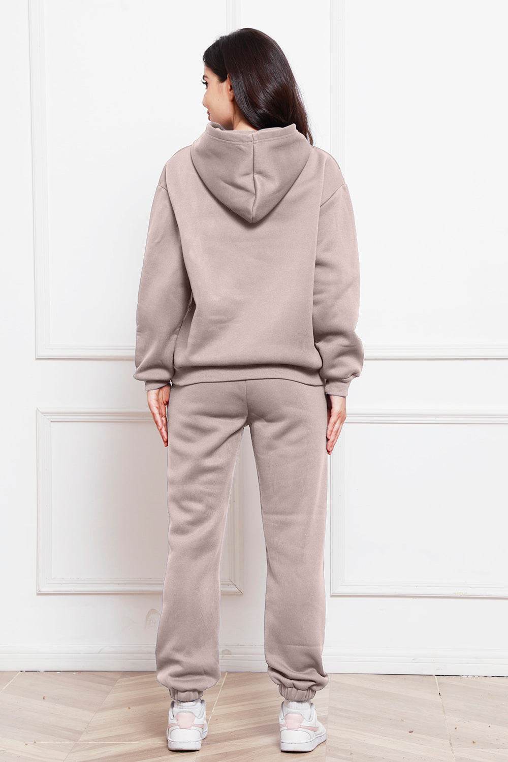 Drop Shoulder Long Sleeve Hoodie and Pants Set - Hovatok
