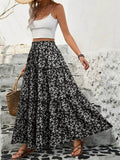 Tiered Floral Maxi Skirt - Hovatok