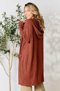 Basic Bae Full Size Hooded Sweater Cardigan - Hovatok