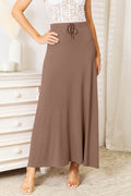 Double Take Full Size Soft Rayon Drawstring Waist Maxi Skirt - Hovatok