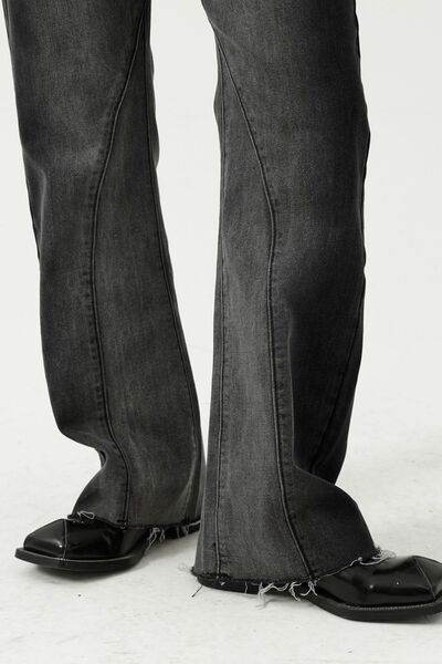 Frayed Hem Jeans with Pockets - Hovatok