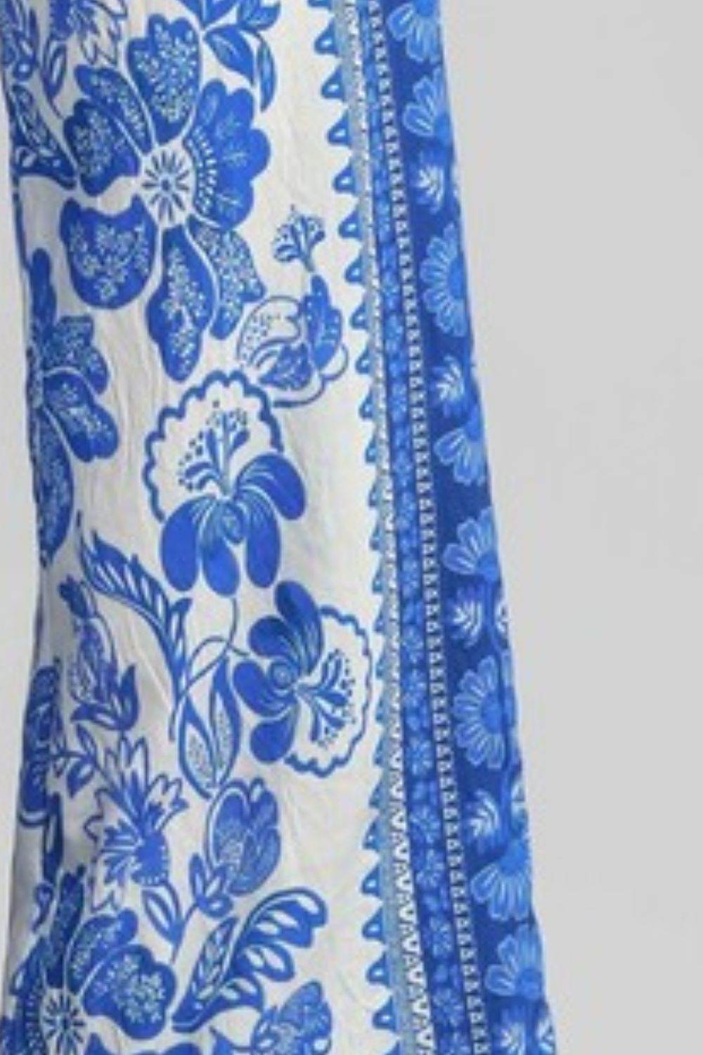 Umgee Full Size Floral Border Print Pants Plus Size - Hovatok