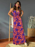 Twisted Printed V-Neck Cami Dress - Hovatok