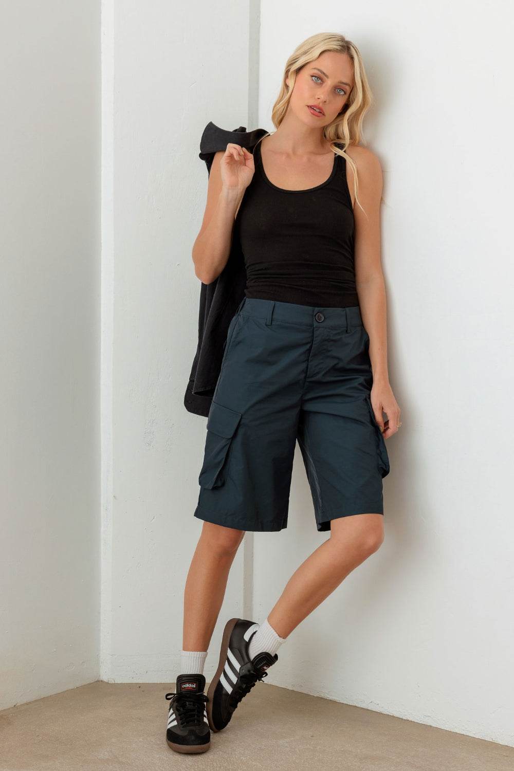 Le Lis Navy Cargo Bermuda Shorts - Hovatok