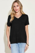 Basic Bae Full Size V-Neck High-Low T-Shirt - Hovatok