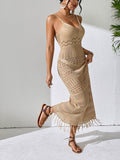Openwork Scoop Neck Cover-Up Dress - Hovatok