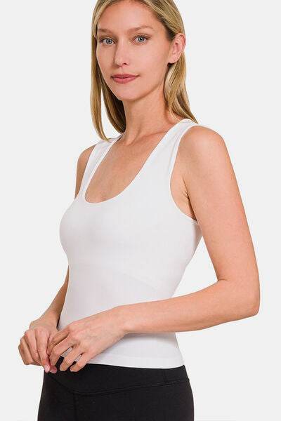 Zenana Cropped Padded Seamless Tank - Hovatok