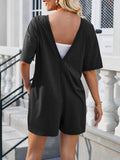 Lovelet Backless Round Neck Half Sleeve Romper - Hovatok