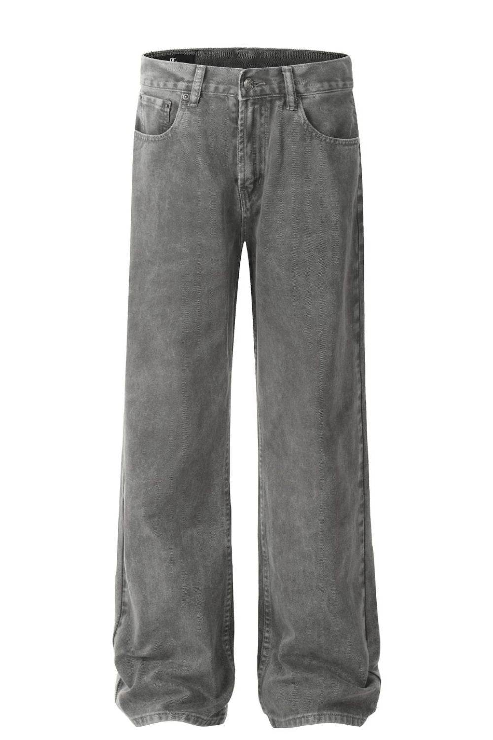 Men's Straight Leg Jeans with Pockets - Hovatok