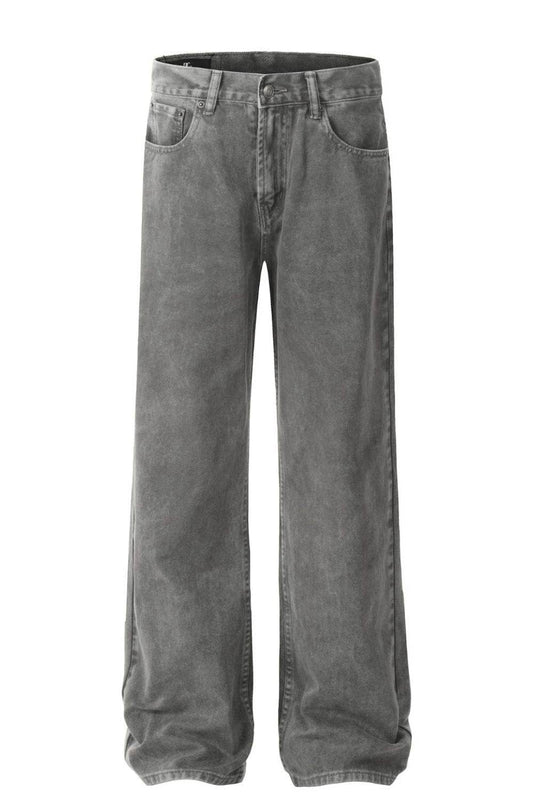 Men's Straight Leg Jeans with Pockets - Hovatok