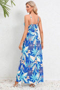 Printed Surplice Maxi Cami Dress - Hovatok
