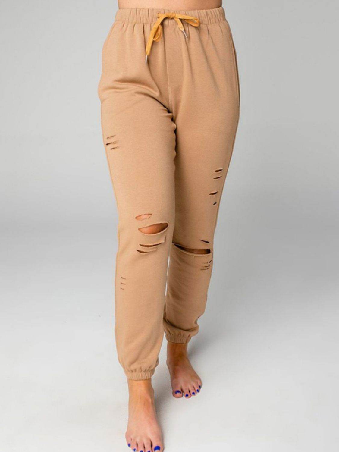 Distressed Sweatshirt and Joggers Set - Hovatok