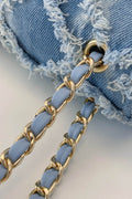 Raw Hem Denim Crossbody Bag - Hovatok