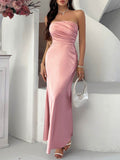 Devine Ruched Tube Maxi Dress - Hovatok
