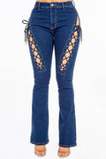 American Bazi High Rise Lace Up Jeans - Hovatok