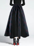 Plaid Elastic Waist Midi Skirt - Hovatok