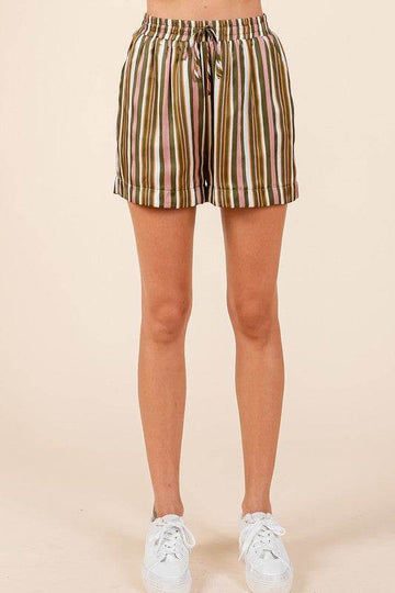 Mittoshop Drawstring Striped Satin Shorts - Hovatok