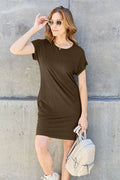 Basic Bae Full Size Round Neck Short Sleeve Dress with Pockets - Hovatok