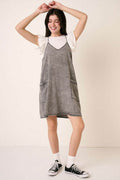 Mittoshop Washed Patch Pocket Mini Cami Denim Dress - Hovatok