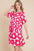 BOMBOM Flower Print Ruched Dress - Hovatok
