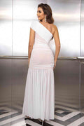 One-Shoulder Ruched Maxi Dress - Hovatok