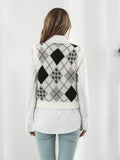V-Neck Plaid Sweater Vest - Hovatok