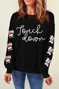 Letter Graphic Bow Long Sleeve Sweatshirt - Hovatok