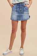 Annie Wear Cargo Denim Mini Skirt - Hovatok