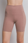 Love Tree High Waist Seam Detail Active Shorts - Hovatok