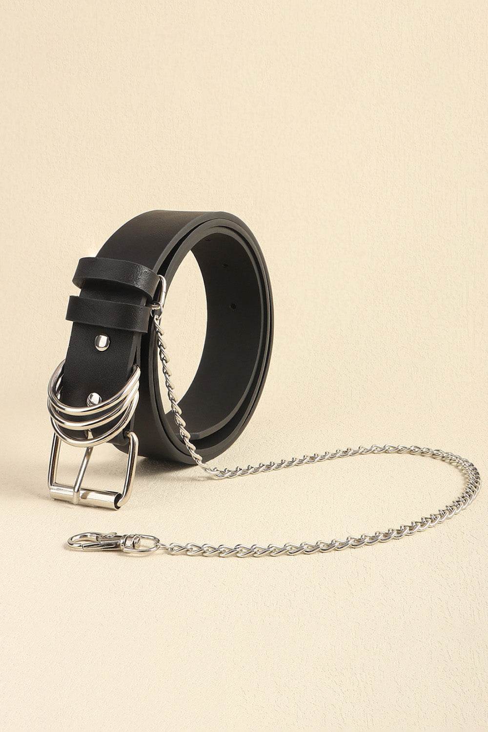 PU Leather Alloy Chain Belt - Hovatok