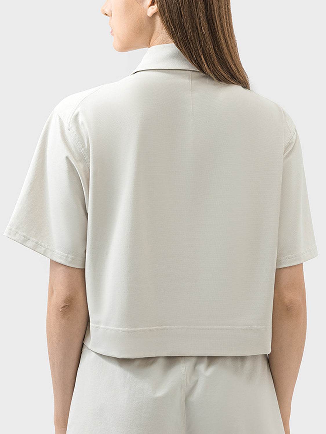 Millennia Half Button Short Sleeve Active T-Shirt - Hovatok