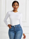 Round Neck Long Sleeve Bodysuit - Hovatok