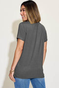 Basic Bae Full Size V-Neck High-Low T-Shirt - Hovatok